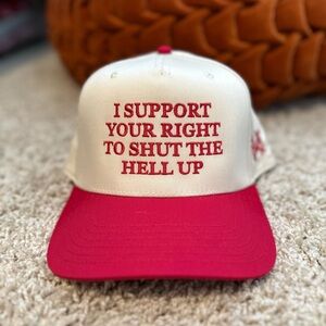 Red and White Statement trucker hat brand new